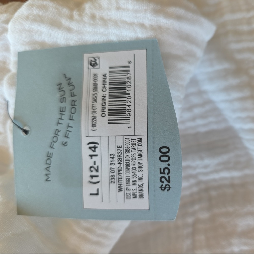 Women's 100% Cotton Gauze Sheer Swimsuit Cover Up Pants White Size L (282) - Picture 4 of 8